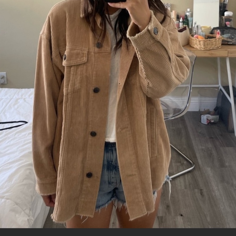 Zara Tan Corduroy Teddy Jacket
